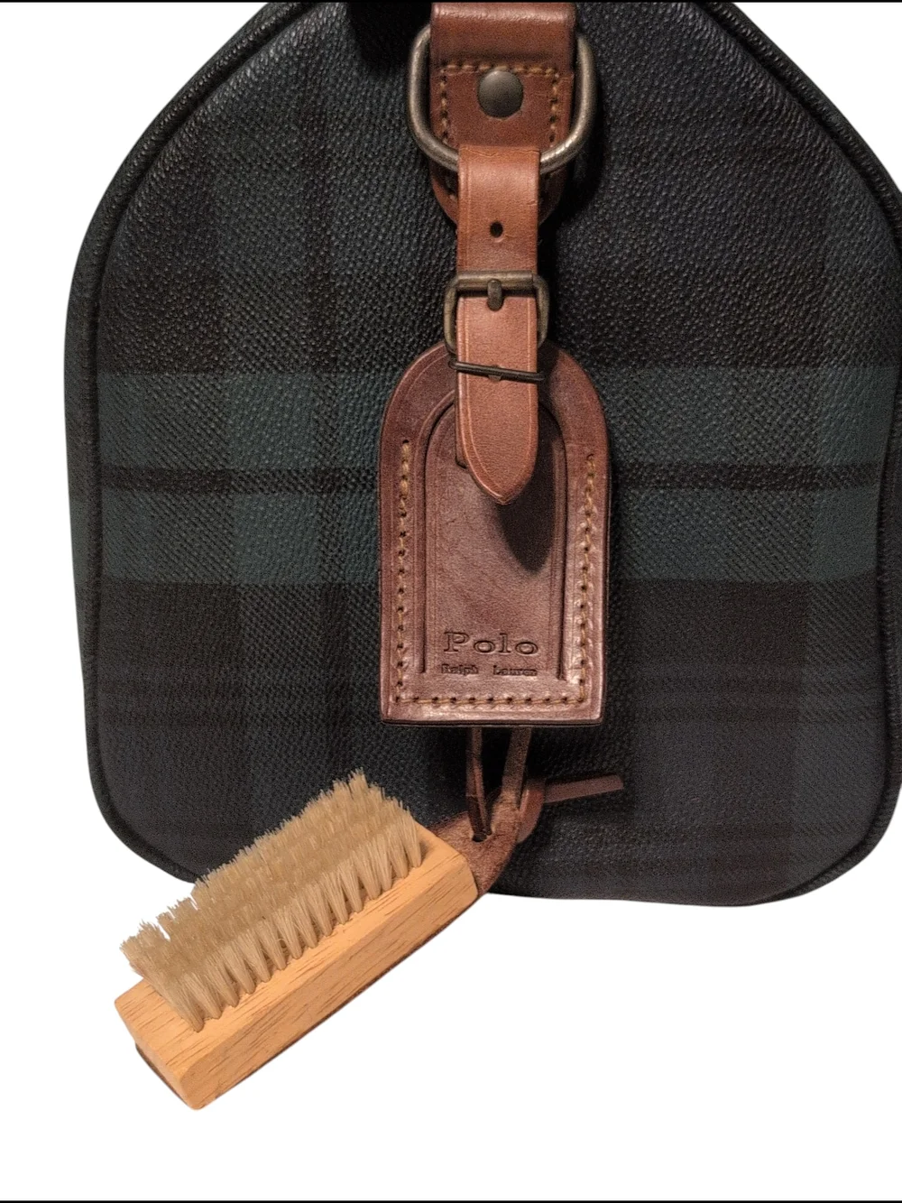 Polo by Ralph Lauren Doc Mini Boston Plaid Duffel Preloved Vintage Handbag Brush